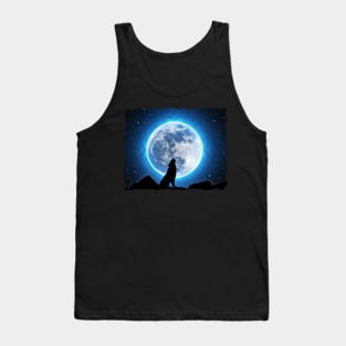 Wolf Howling At The Moon Tank Top